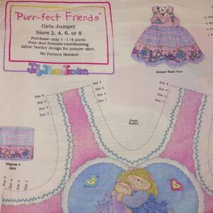 Purr-fect Friends Preprinted Bodice Pattern | Sizes 2, 4, 6, 8